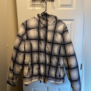 Roxy Black and White Plaid Ski Jacket